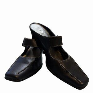 Aerosoles Mary Jane Shoes Size 7.5 A2 Two Beauty Black Leather Heels
